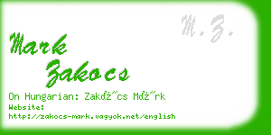mark zakocs business card